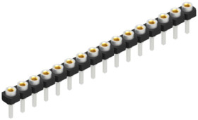 Socket header, 16 pole, pitch 2.54 mm, straight, 10043155