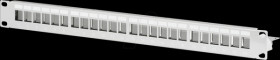 EC020100001 19 inch Keystone patch panel, 1U, 24-port, gray, unpopulated
