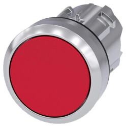 Napęd przycisku 22mm czerwony płaski z samopowrotem metalowy IP69k SIRIUS ACT 3SU1050-0AB20-0AA0