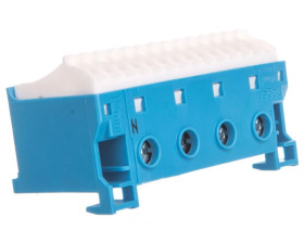 Blok samozaciskow 63A QC niebieski 18 przylaczy 33x75x34mm KN18N