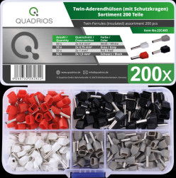 22C483 Duo bootlace ferrule set insulated, set of 200, 0.5 - 1.5 mm²