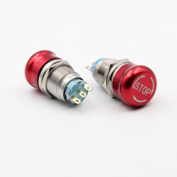 Przycisk bezpieczeństwa STOP 22mm (1NO+1NC) aluminium