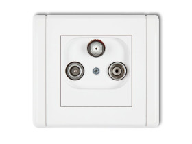 FLEXI Gniazdo antenowe RTV-SAT końcowe 15dB biały FGS KARLIK