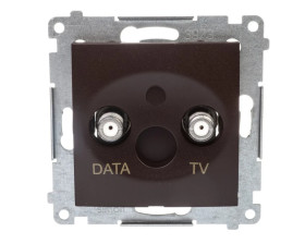Simon 54 Gniazdo antenowe TV/DATA brąz mat DAD1.01/46