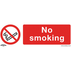 Worksafe SS13V1 Prohibition Safety Sign - No Smoking - Self-Adhesive Vinyl