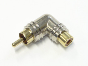 Przejście wtyk RCA - gniazdo RCA kątowe