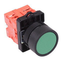 Techna PtecPNGreen Green Flush Push Button Switch 10A 2NC