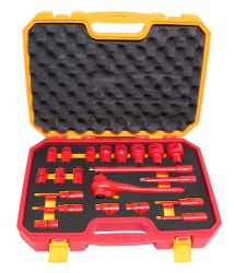 OPT ZKNI-4 Zestaw kluczy nasadowych 1/2" 10-32 i imbusów 4-8 izolowanych 1000V w walizce