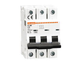 Wyłącznik nadprądowy MCB, Typ C, 3-biegunowy, 13A, 230V, 80V, na szynę DIN, Lovato