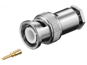 Wtyk BNC z przyłączem gwintowanym do kabla RG58/U z pozłacanym stykiem