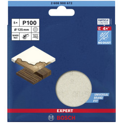 Bosch 2608900672 EXPERT M480 Mesh Sanding Disc &#xD8;125mm Grit 100 5piece