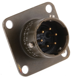 Złącze 6-pinowe Żeński Souriau Sunbank by Eaton Męski Montaż na panelu MIL-DTL-26482 rozmiar 10
