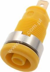 SEB 2610 F4.8 GE Gniazdo bezp. 4mm, konektor 4,8mm, 25A, żółty, Hirschmann, 972355103, SEB2610F4.8GE