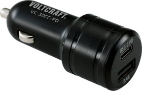 VOLTCRAFT VC-30CC-PD samochód osobowy Ładowarka USB 2 x 1x USB-A, 1x USB-C® USB Power Delivery (USB-PD)