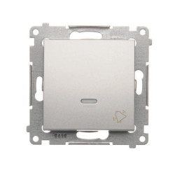 Simon 54 Premium Przycisk dzwonek” z podświetleniem LED (moduł) 16AX, 250V~, zaciski śrubowe srebrny mat DD1AL.01/43