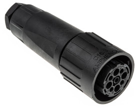 Złącze wielostykowe przemysłowe 8 + PE-pinowe Montaż na kablu Gniazdo Amphenol Industrial