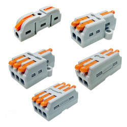 Tiger Power Supplies TGR-QC-3-3-B Quick Wire Connector 3 in 3 out Pack of 5 pcs