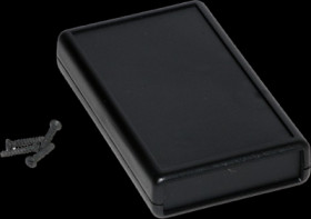 ABS device enclosure, (L x W x H) 112 x 66 x 21 mm, black (RAL 9005), IP54, 1593TBK