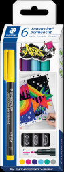 318 C6 Permanent universal marker F, set, 6 colours