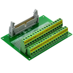 CZH-LABS IDC-34 Male Header Connector Breakout Board Module, IDC Pitch 0.1&quot;, Terminal Block Pitch 0.2&quot;