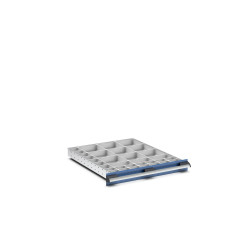 Regał magazynowy głębokość 750mm szerokość 650mm wysokość 75mm Jasnoszary Polipropylen, Tworzywo sztuczne z recyklingu