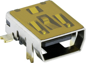 USB-Mini-A/B socket, 10 pole, USB 2.0, SMD, 2486 02 VP3