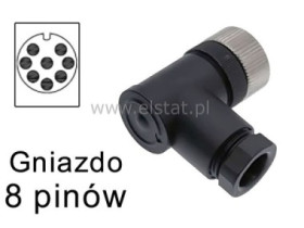 Złącze M12 8 pinowe; kątowe; żeńskie; śrubowe