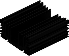 Extruded heatsink, (L x W x H) 100 x 87 x 41 mm, 3.4 to 1 K/W, black anodized, 10020052