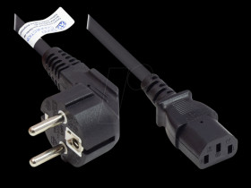 P0130-S030 power cord type E+F CEE 7/7 to C13 , black, 1,00 mm², 3 m