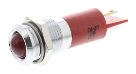 Lampka kontrolna do montażu panelowego 12V ac, czerwona 14mm LED Chrom Końcówka lutownicza RS PRO