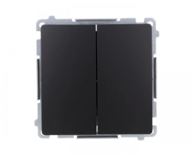 Simon Basic Przycisk podwójny zwierny, dwuobwodowy: 2 wejścia, 2 wyjścia (moduł) 16AX, 250V, szybkozłącza, czarny BMP2.01/49