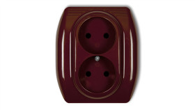 Trend Gniazdo Podwójne B/U Brązowy 4Gp-2P
