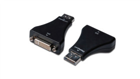 Adapter Displayport 1.1A Typ Dp/Dvi-I(24+5), M/Ż Czarny Ak-340603-000-S