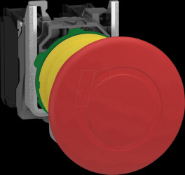XB5AT845 Emergency stop button, red, 22 mm, latching, strain relief, 1S