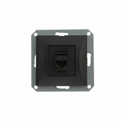 Opal Gniazdo komputerowe p/t 2x8pin zacisk krone LSA+, KATEGORIA 6 kolor czarny matowy GTP - 22Op/6 moduł CZ