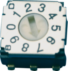 Encoding rotary switch, 10 pole, BCD, straight, 100 mA/5 VDC, SH-7030MA