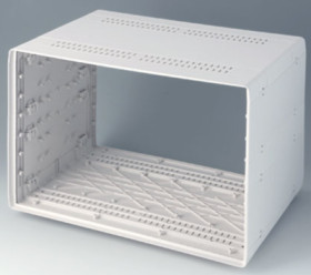 19 inch enclosure, 63 HP, (W x H x D) 367 x 276.5 x 250 mm, ABS, gray white, A0266270