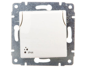 VENA Gniazdo bryzgoszczelne z/u IP44 z przesłonami klapka białe 510439