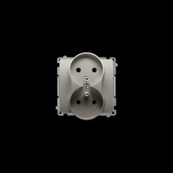 Gniazdo podwójne z/u satynowe BMGZ2M.01/29 Kontakt-Simon Basic