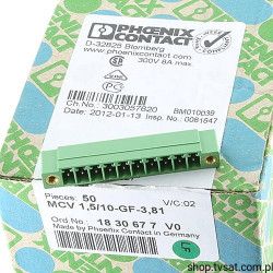 MCV1,5-10-GF-3,81 Header Terminal Block 10 Pin THT PHOENIX