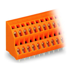 WAGO 736-306 2 x 6 Pole 5mm 21A 45&#xB0; Double Deck PCB Terminal Block Orange