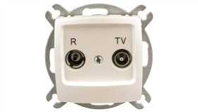 Karo Gniazdo Antenowe Rtv Przelotowe 16Db Ecru Perłowy Gpa-16Sp/M/42