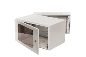 Szafa RACK 19 cali 6U 335x600x400mm IP54 szary (drzwi przeszklone) wnętrzowa SWK19-6U-40-DS-W 19-6028SWK19-6U-40-DS-W