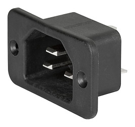 Złącze IEC IEC C22 Montaż na panelu Męski 16A Proste Śruba Schurter