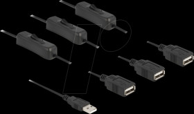 86804 Charging cable, USB type A connector -&gt; 3x ports , switch, 1 m