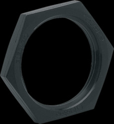 Hexagon nut, M30, W 36 mm, H 5 mm, outer Ø 41 mm, PBT, E10029