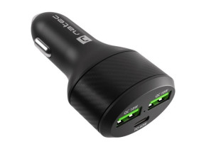 ŁADOWARKA SAMOCHODOWA NATEC CONEY 2X USB 1X USB-C POWER DELIVERY 3.0 84W QC3.0 CZARNA