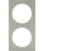 BERKER R.3 Ramka 2 podwójna stal szlachetna/biały 10122214 HAGER