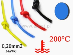 Kabel silikonowy niebieski; cynowana miedź 0,20mm2