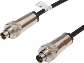 VK107F46, kabel połączeniowy, 1 m, M9 męski (złącze) 4-pinowy prosty, M9 męski (złącze) 4-pinowy prosty